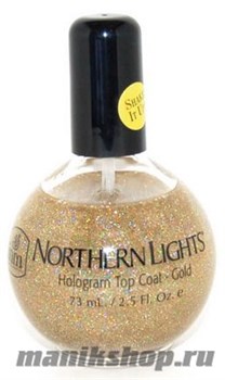 INM Покрытие для ногтей Hologram Gold Top Coat (Золото) 75мл