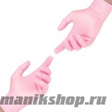 Перчатки Нитриловые Неопудренные Розовые 100шт (Размер M)