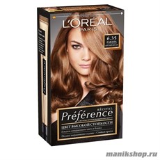 Стойкая краска для волос L'Oreal Paris Preference, тон 6.35 Гавана Светлый янтарь