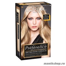 Стойкая краска для волос L'Oreal Paris Preference, тон 8.1 Копенгаген Светло-русый пепельный