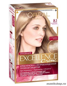 Краска для волос L'Oreal Paris Excellence, тон 8.1 Светло-русый пепельный