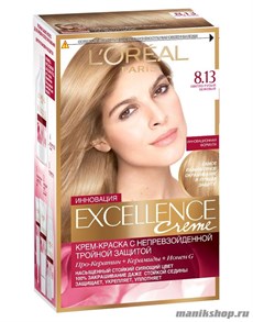 Краска для волос L'Oreal Paris Excellence, тон 8.13 Светло-русый бежевый