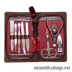 2889 Mertz Маникюрный набор 6038 красный лаковый на молнии (8предметов)