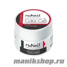 1821 RuNail Цветной УФ-гель (с блестками, Пламя любви) 7,5гр