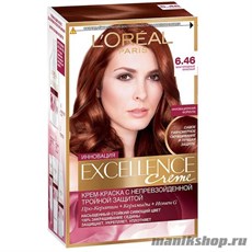 Краска для волос L'Oreal Paris Excellence, тон 6.46 Благородный красный