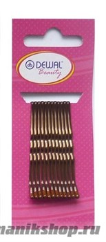 2333 N-12BRONZ Dewal Beauty Невидимки ВОЛНА 50мм (12 шт/уп) Бронзовые