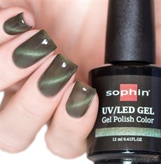 0710 Sophin UV/LED Гель-лак "Кошачий глаз" 12мл CAT EYE GREEN Зеленый