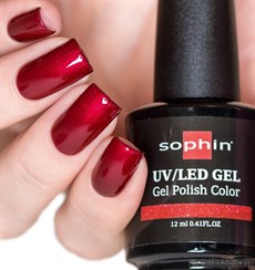 0714 Sophin UV/LED Гель-лак MOULIN ROUGE 12мл Темно-красный шиммерный