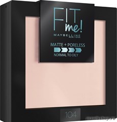 72855 Maybelline Пудра для лица "Fit Me" матирующая, скрывающая поры, тон 104 Светло-бежевый