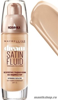 Maybelline Тональный крем DREAM SATIN FLUID тон 043 темно- бежнвый