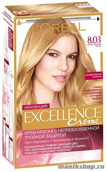 Краска для волос L'Oreal Paris Excellence, тон 8.03 Пленительный блонд