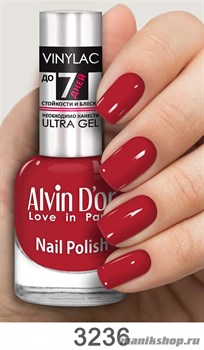 3236/00768 Alvin D'or Vinylac ADN-32 Лак для ногтей 3236 матовый красный 15мл