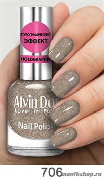 706/62098 Alvin D'or ADN-07 Лак для ногтей Голографик 706 коричневый 15мл