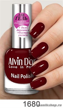 1680/25079 Alvin D'or ADN-16 Лак-Гель для ногтей 1680 матовый бордо 15мл
