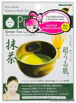 SunSmile Essence Маска тканевая для лица успокаивающая с экстрактом Зеленого чая 1шт - фото 100197
