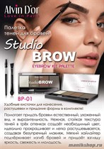 044113 Alvin D'or Палетка теней для бровей STUDIO BROW HD Hollywood 4оттенка BP-01 - фото 104090