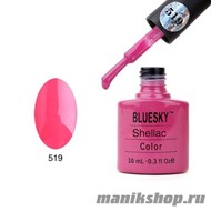 519 Bluesky Shellac Hot Pop Pink 10мл (ярко-розовый, барби-цвет, матовый, плотный) - фото 49908