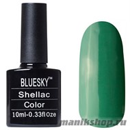 А52 Bluesky Shellac 10мл (Гель-лак травянисто-зеленый, без блесток и перламутра, плотный) - фото 49975