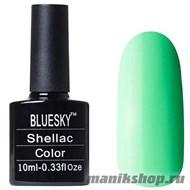 А84 Bluesky Shellac 10мл (Гель-лак насыщенный мятный, без блесток и перламутра, плотный) - фото 49986