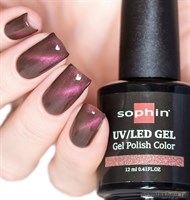 0712 Sophin UV/LED Гель-лак "Кошачий глаз" 12мл CAT EYE PLUM Розово-фиолетовый - фото 89907