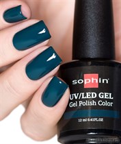 0736 Sophin UV/LED Гель-лак DARK EMERALD 12мл Сине-зеленый, кремовой текстуры - фото 89931