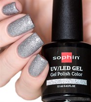 0743 Sophin UV/LED Гель-лак SILVER SPARKLES 12мл Серебряный шиммер на прозрачной основе - фото 89938